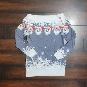 Santa Claus Print Christmas Sweater